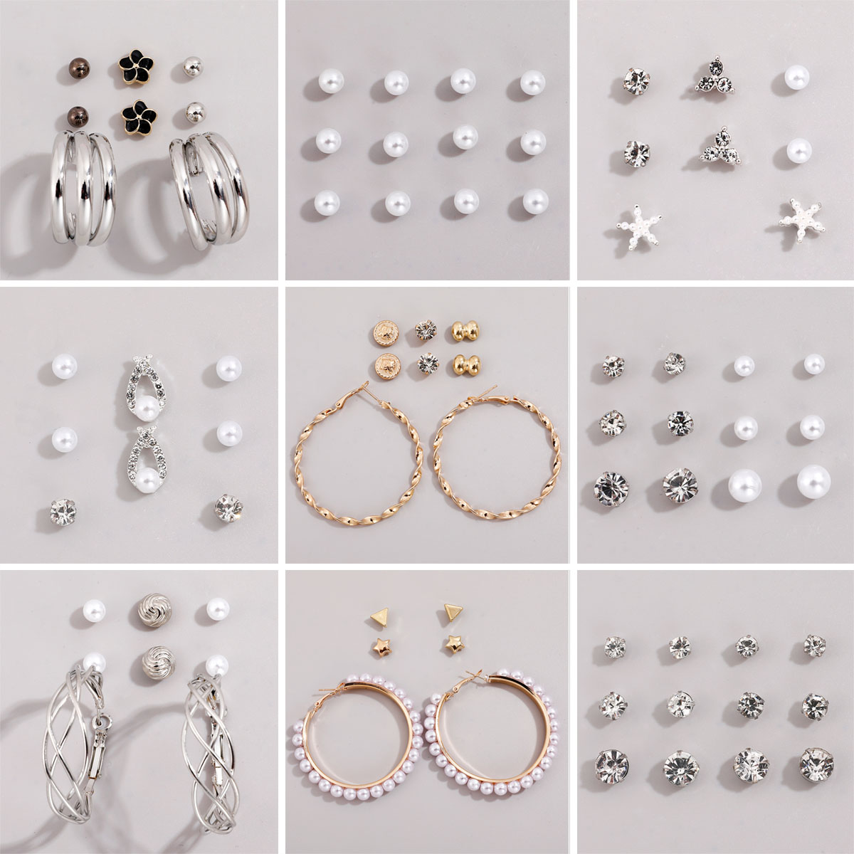 Fashion Classic Trend Lady Exquisite Hoop Earring Stud Earring Set display picture 1