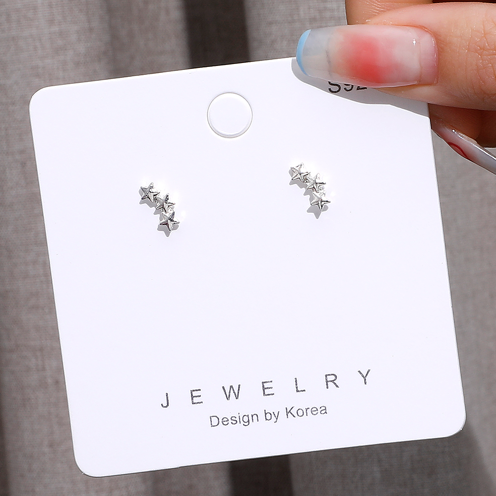 Fashion Three Star Shape Crystal Earrings Wholesale display picture 2