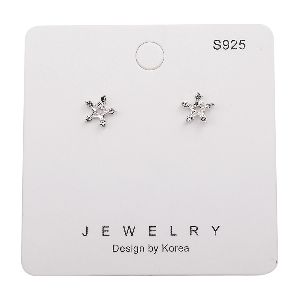 Exquisite Silver Hollow Star Earrings Wholesale display picture 1