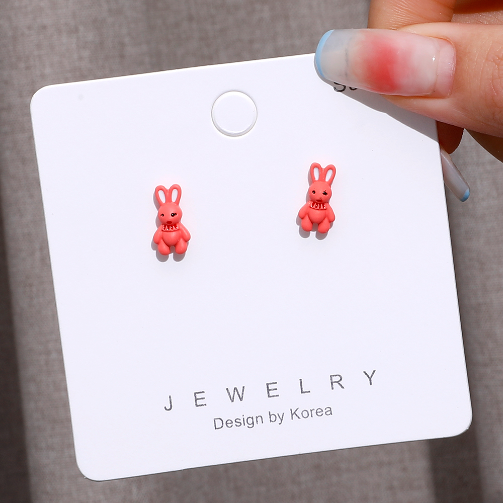 Cute Red Rabbit Shape Earrings Wholesale display picture 2