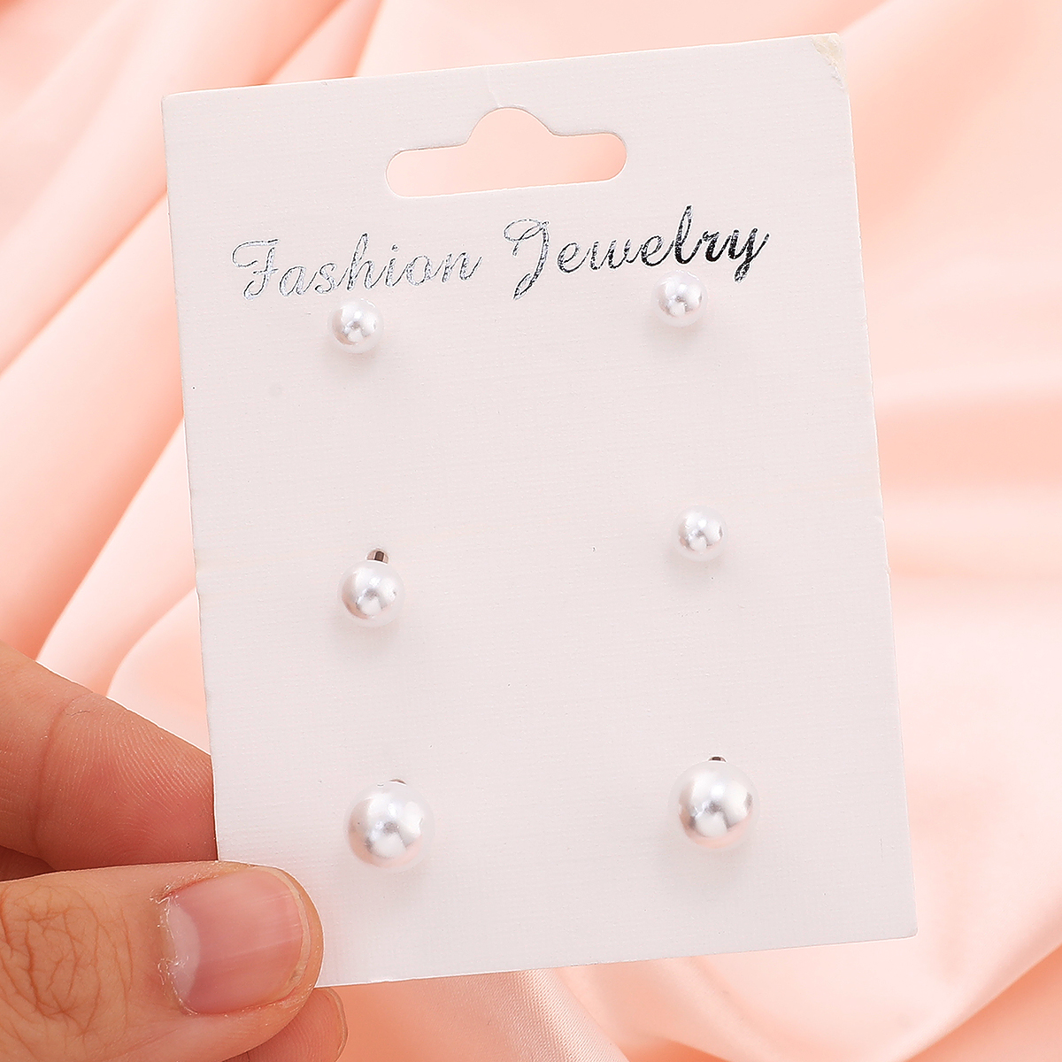 Simple Fashion 3 Pairs Of Pearl Earrings Set display picture 3