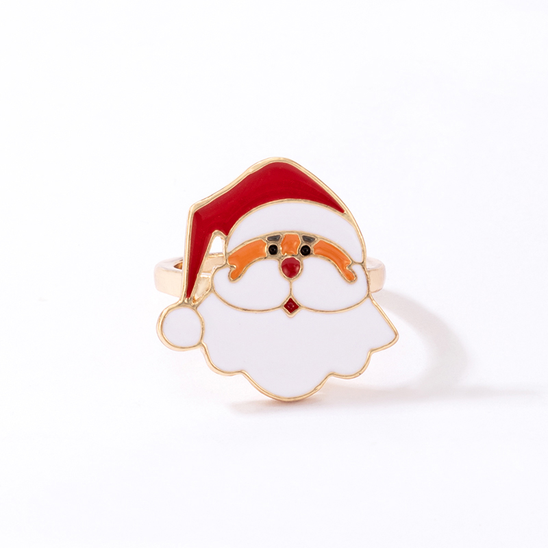 Nuevos Productos Anillo De Gota De Aceite De Navidad Anillo De Aleación De Elk Santa Claus display picture 7