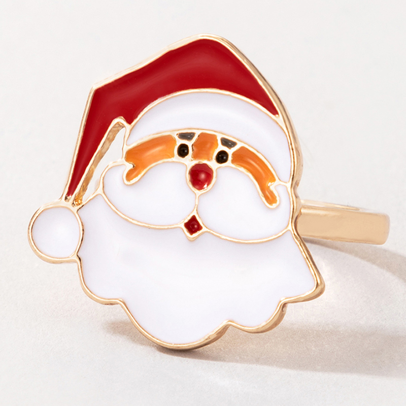 Nuevos Productos Anillo De Gota De Aceite De Navidad Anillo De Aleación De Elk Santa Claus display picture 9