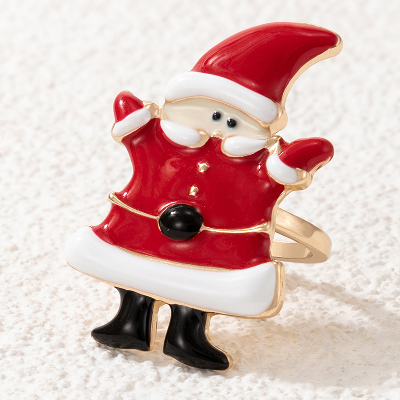 Nuevos Productos Anillo De Gota De Aceite De Navidad Anillo De Aleación De Elk Santa Claus display picture 10