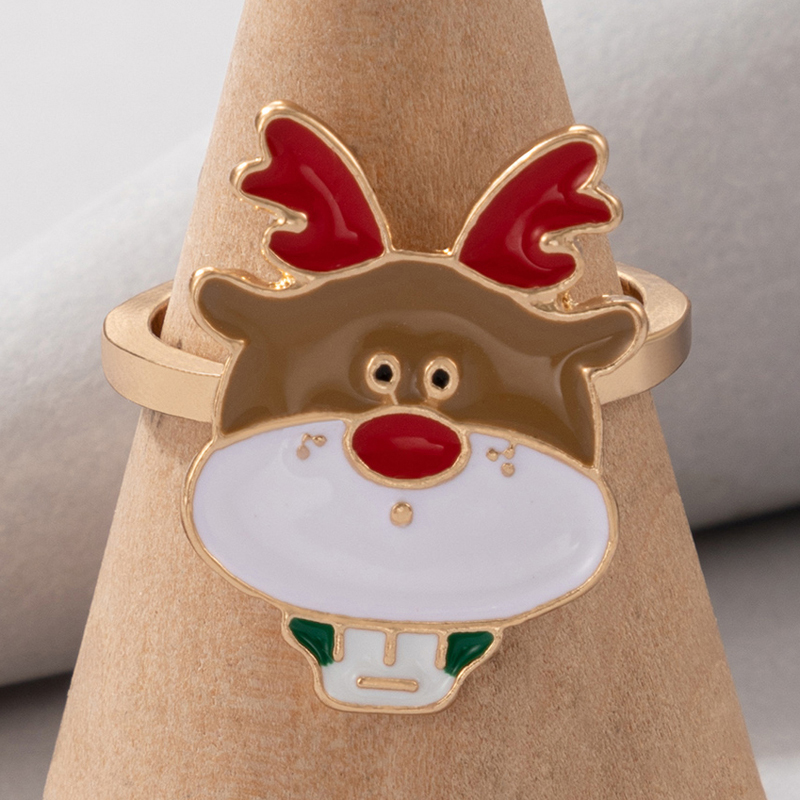 Nuevos Productos Anillo De Gota De Aceite De Navidad Anillo De Aleación De Elk Santa Claus display picture 42