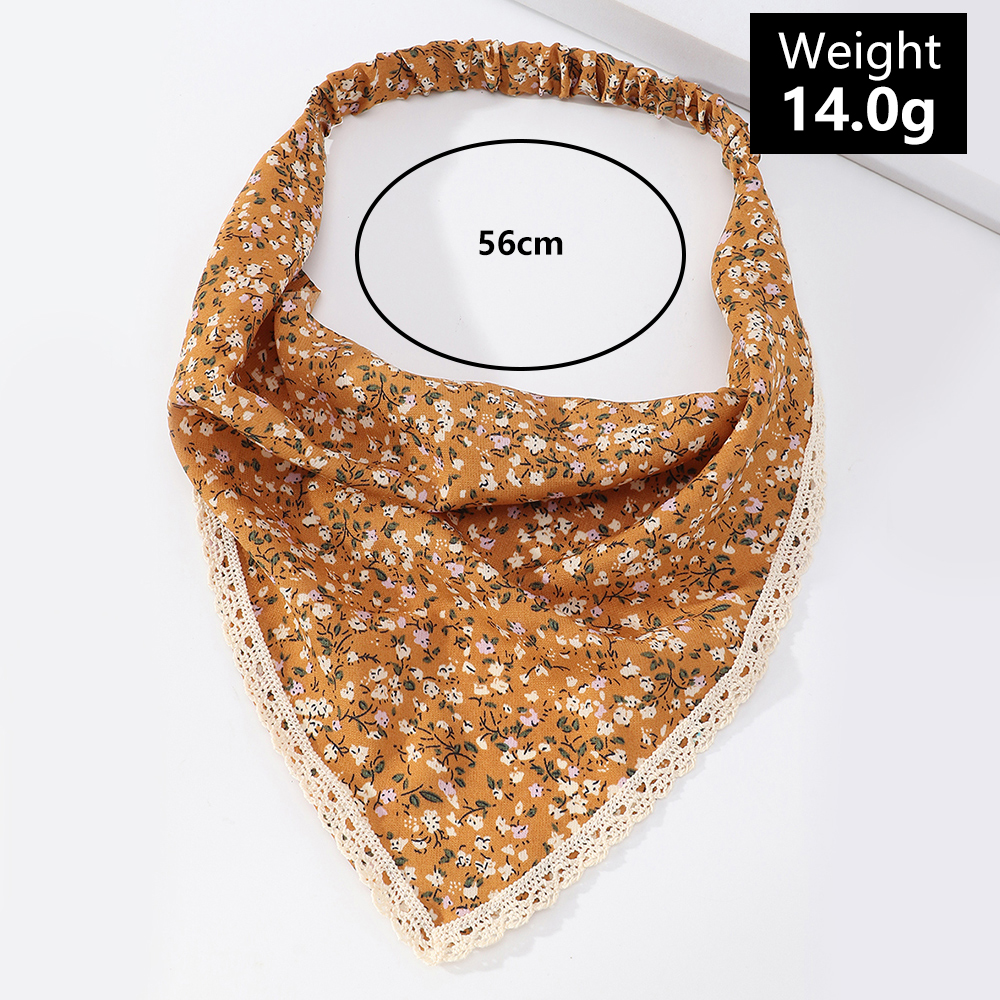 New Floral Triangle Scarf Elastic Headband Wholesale display picture 8