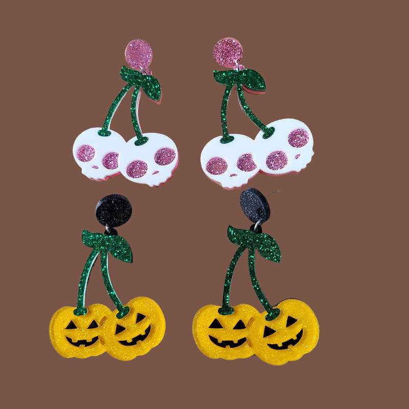 Halloween Accessories Horror Funny Pumpkin Ghost Demon Earrings Wholesale display picture 1