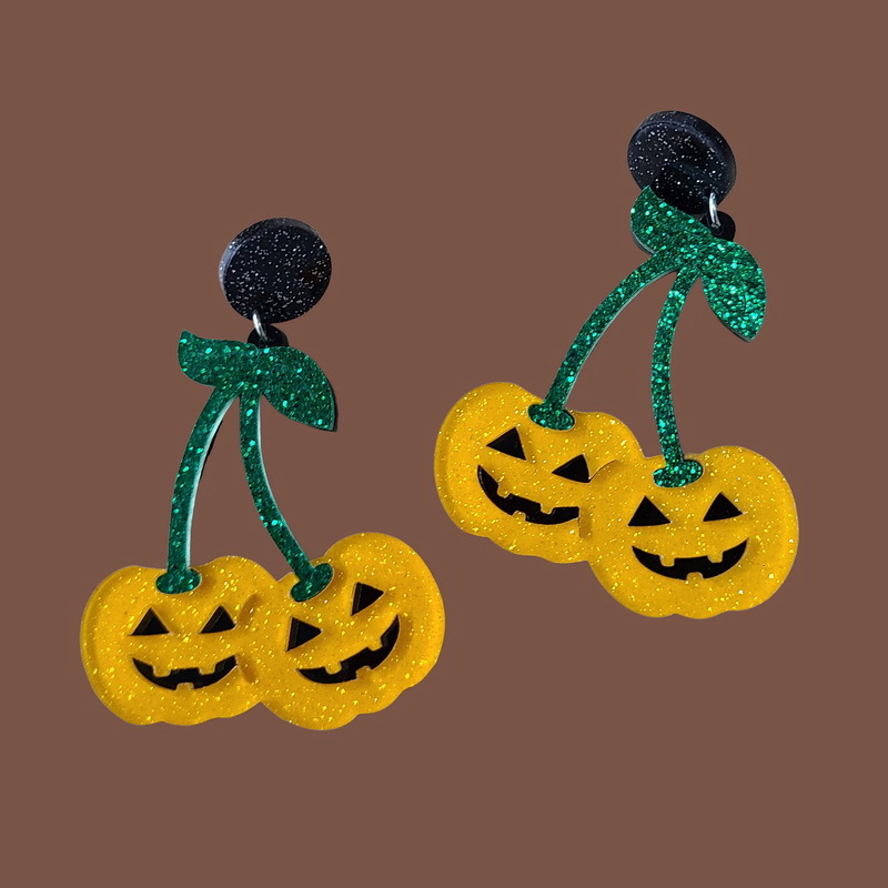Halloween Accessories Horror Funny Pumpkin Ghost Demon Earrings Wholesale display picture 3