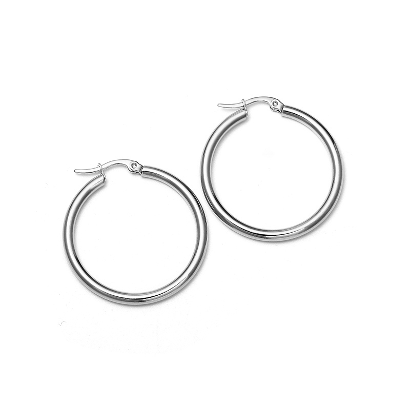 Classic Style Titanium Steel Hypoallergenic Circle Earrings display picture 4