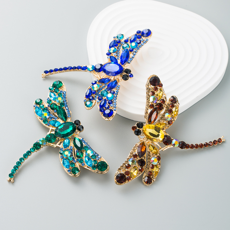 Alloy Diamond Super Flash Dragonfly Cartoon Brooch Female Pin Wholesale display picture 2