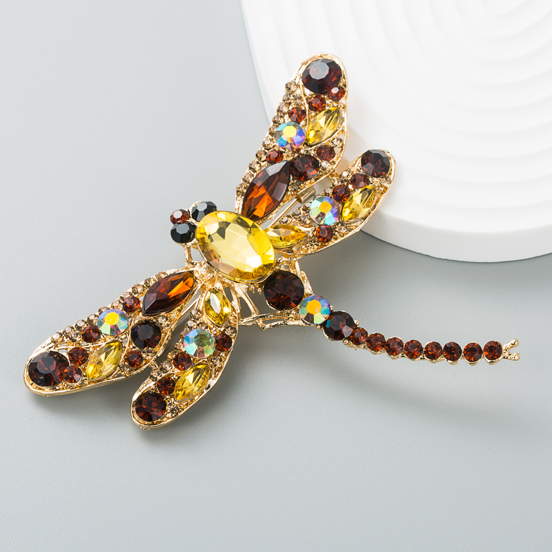 Alloy Diamond Super Flash Dragonfly Cartoon Brooch Female Pin Wholesale display picture 3