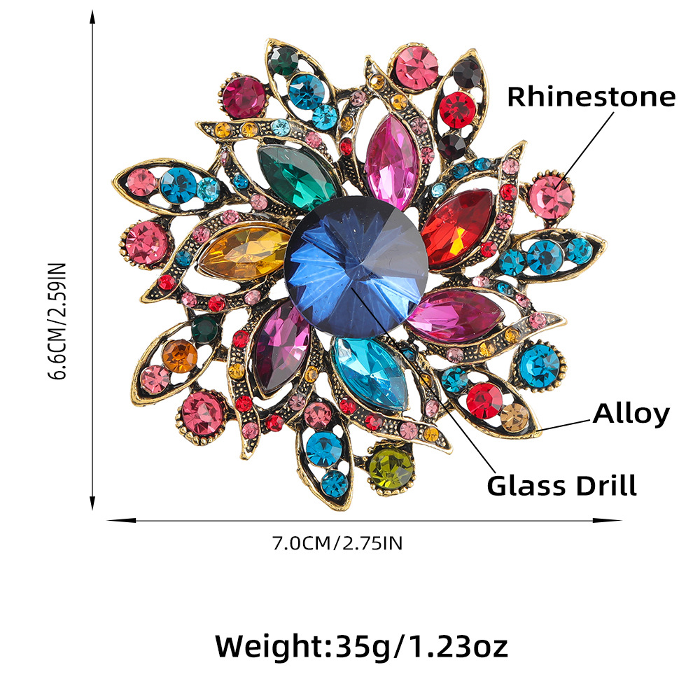 Alloy Diamond Super Flash Super Fairy Full Diamond Flower Brooch Female Wholesale display picture 1