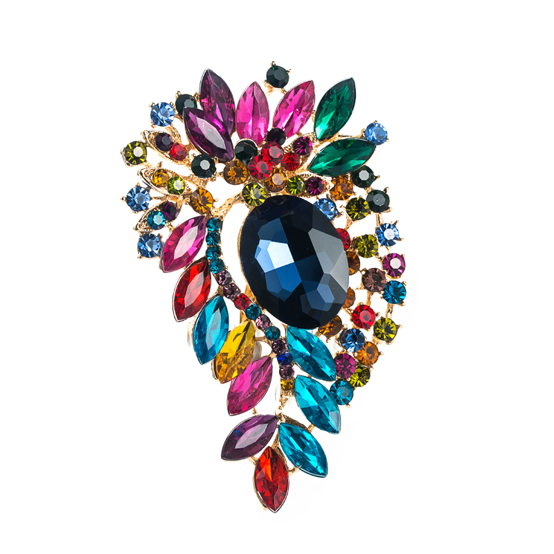 European And American Alloy Diamond-studded Flower Brooch Female Wholesale display picture 9