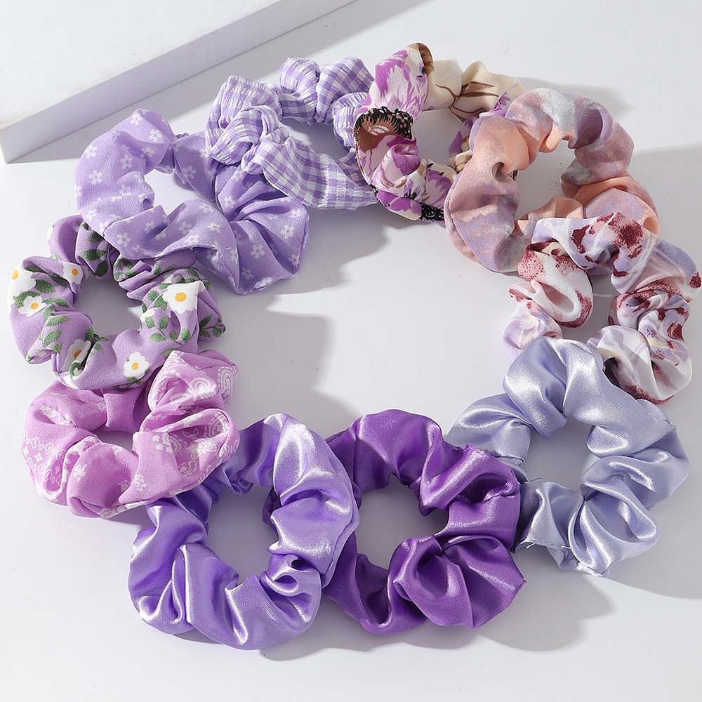 Romantic French Purple New Scrunchy Head Rope Rubber Band display picture 1