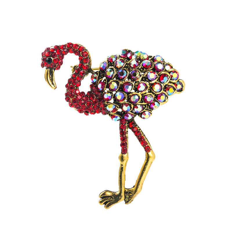 Elegant Luxury Full Diamond Animal Flamingo Fashion New Brooch display picture 4