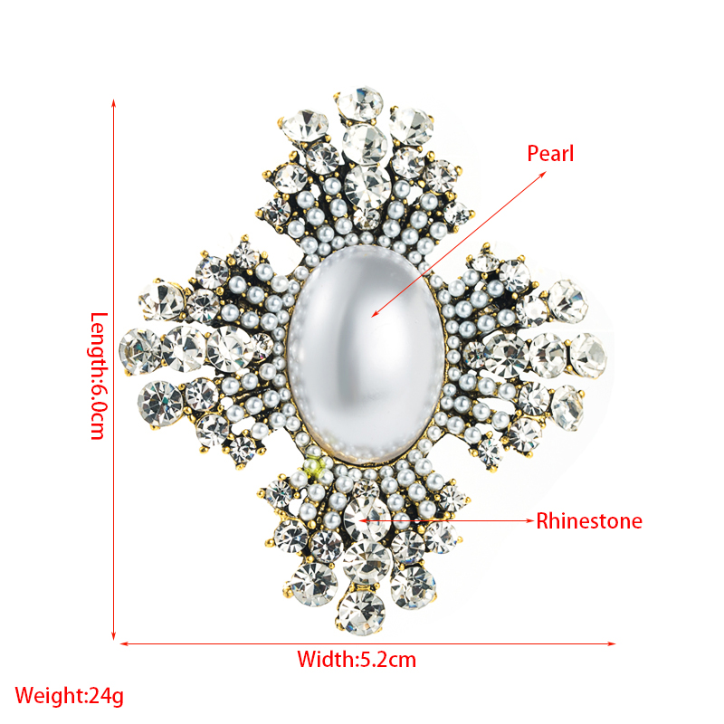 Fashion Party Corsage Trend Alloy Diamond Pearl Geometric Brooch Female Brooch display picture 1