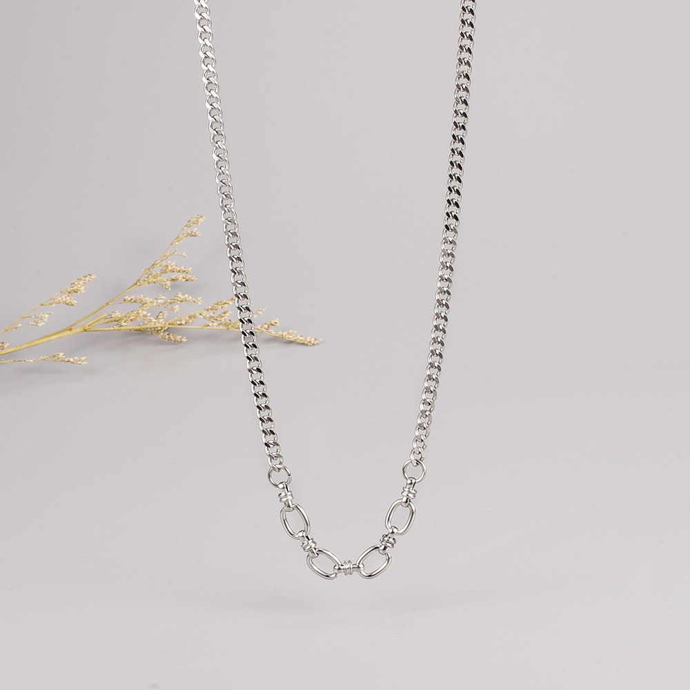 1 Stück Einfacher Stil Einfarbig Titan Stahl Überzug Halskette display picture 1