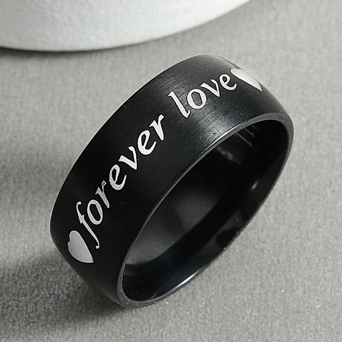 Forever Love Men's And Women's Retro Titanium Steel Ring display picture 1