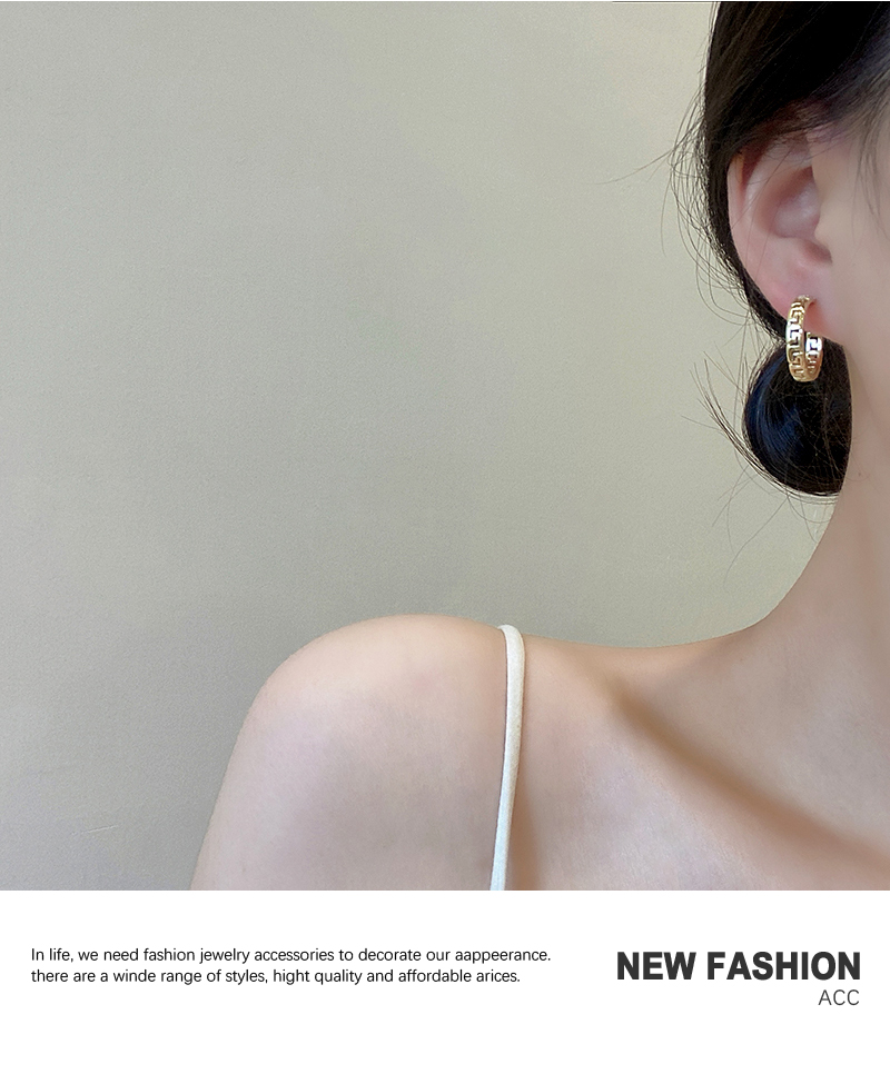 Retro Hollow Rune Earrings 2021 New Trendy Alloy Earrings Wholesale display picture 3