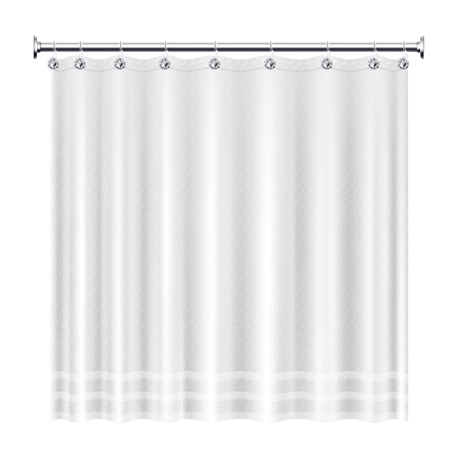 12pcs Of Stainless Steel Acrylic Transparent Shower Curtain Hook display picture 7