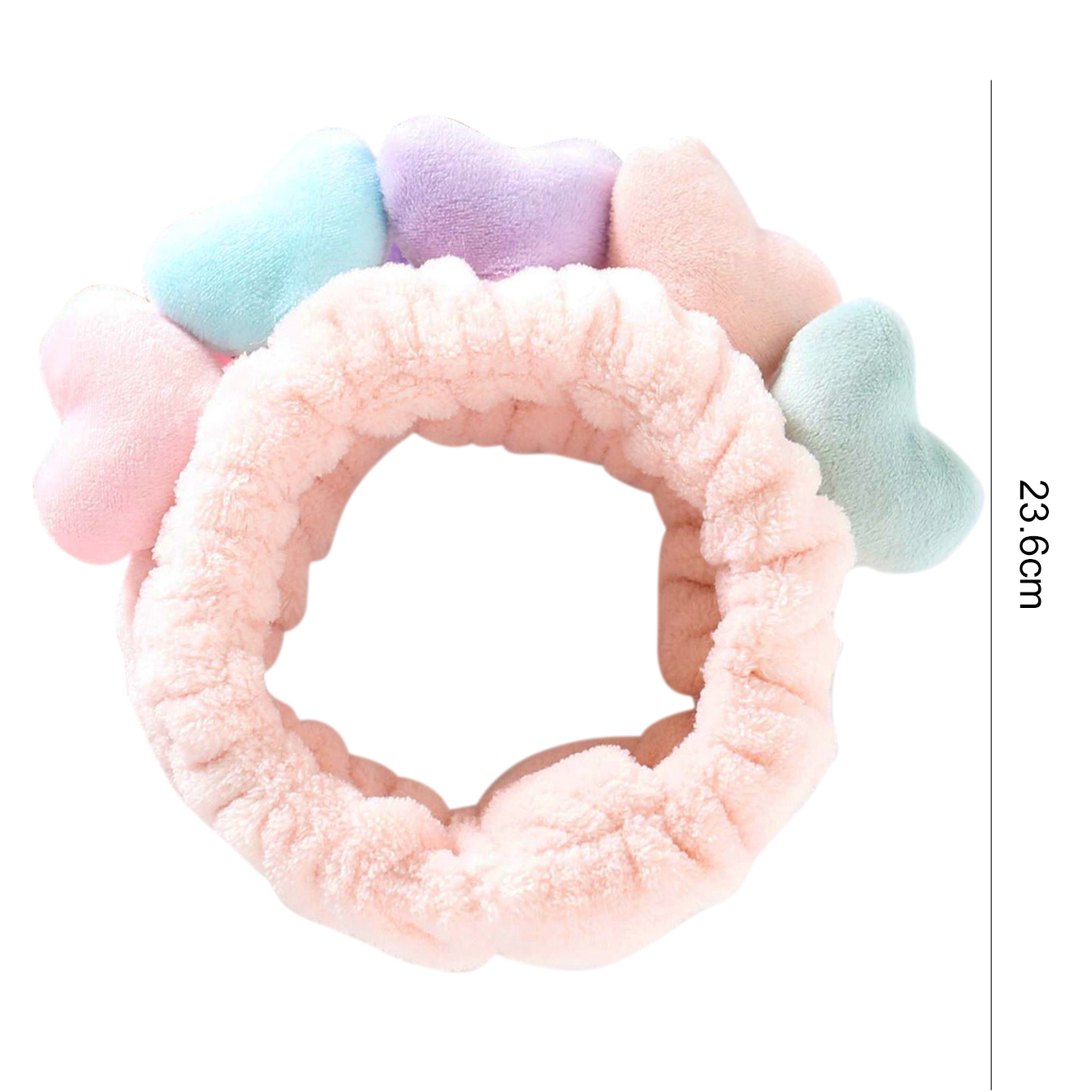 Cute Color Heart Plush Hairband Wholesale display picture 1