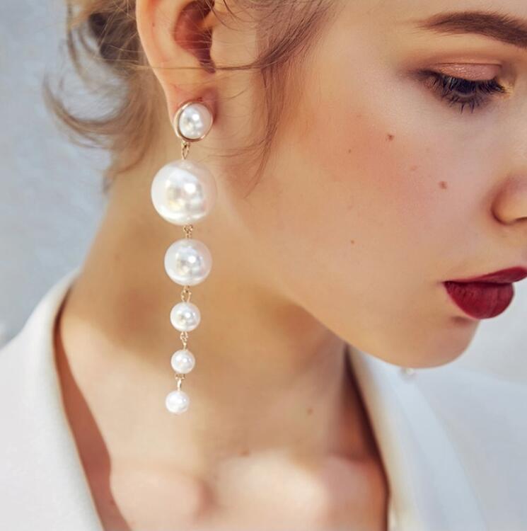 Koreanische Art Lange Perlenquastenohrringe Frauen Großhandel display picture 3