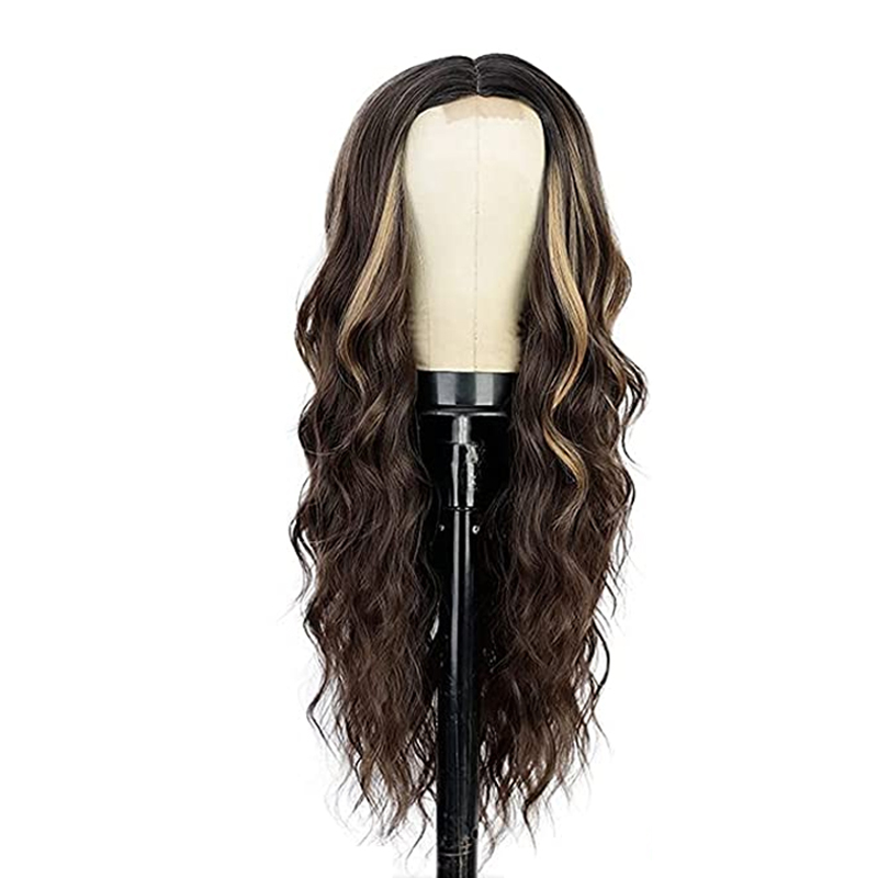 Brown Sweet Ladies Long Curly Hair Headgear Wigs display picture 3