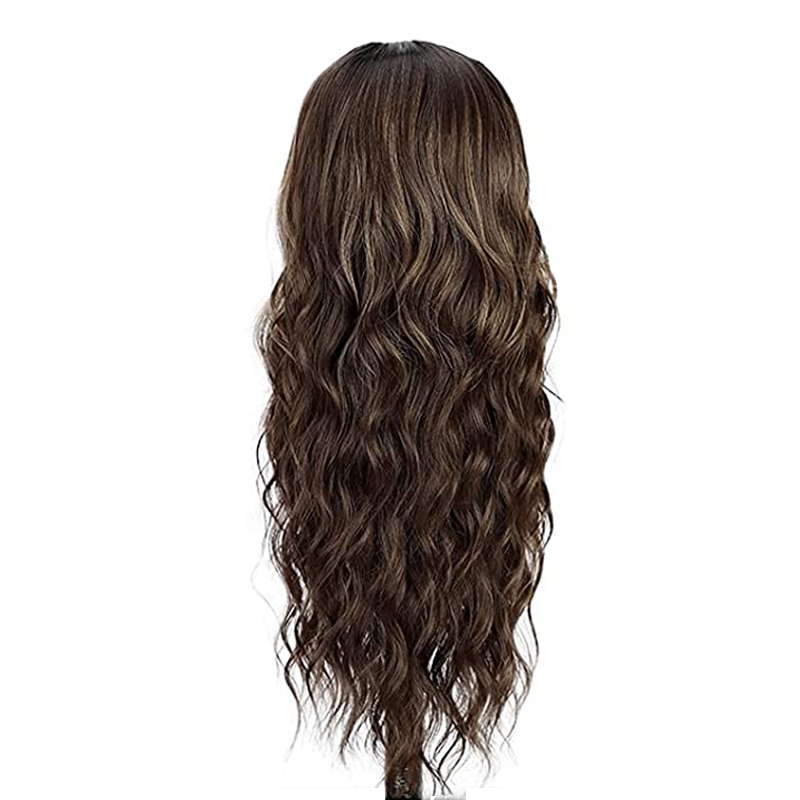 Brown Sweet Ladies Long Curly Hair Headgear Wigs display picture 4