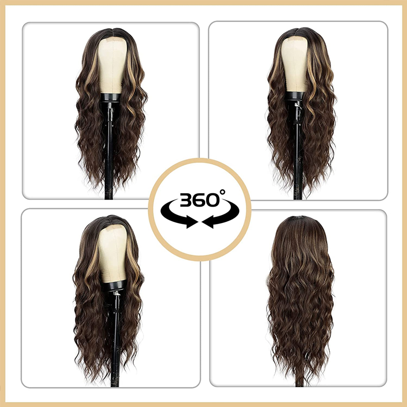 Brown Sweet Ladies Long Curly Hair Headgear Wigs display picture 8