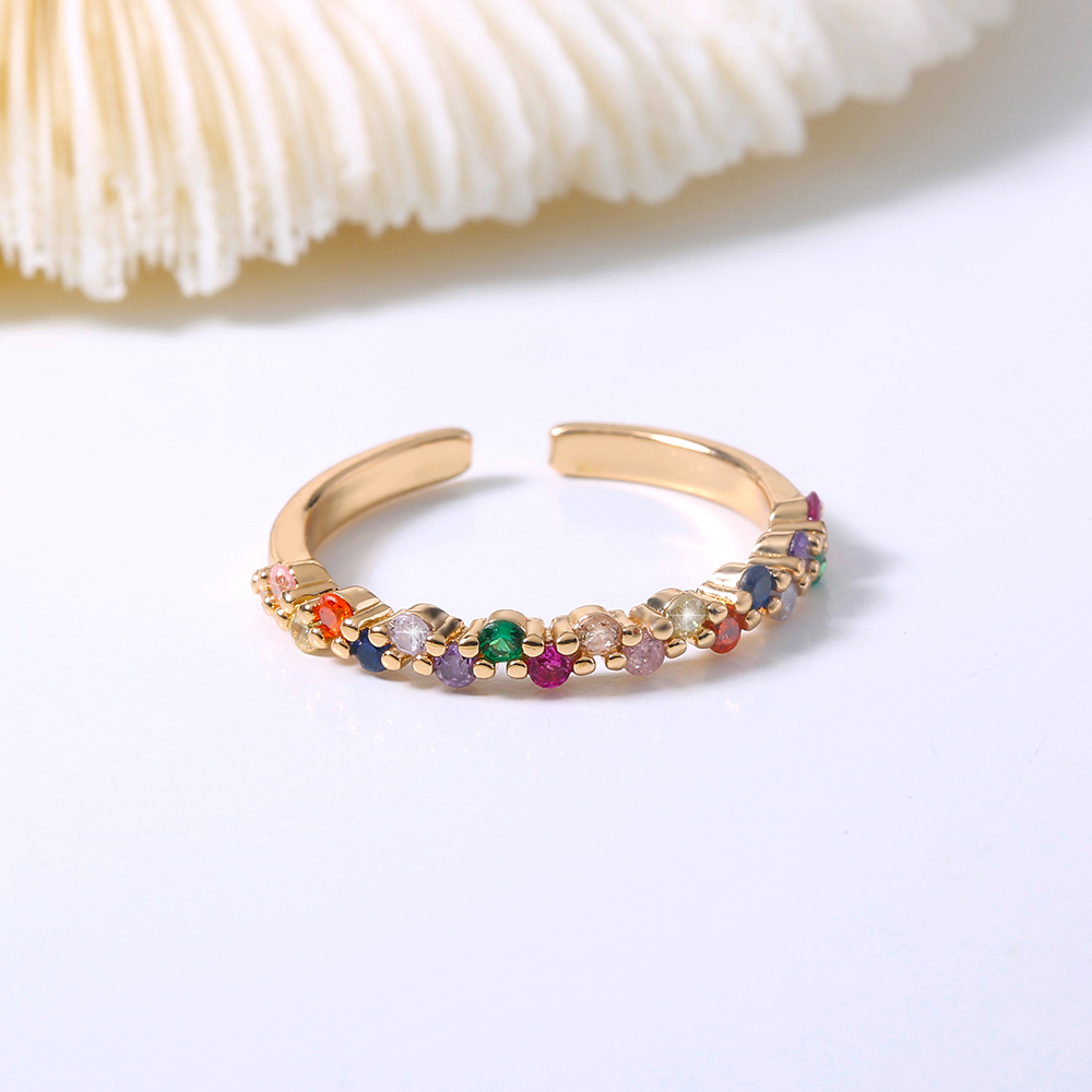 Colorful Stars Constellation Adjustable Opening Rainbow Zircon Ring Accessories display picture 2