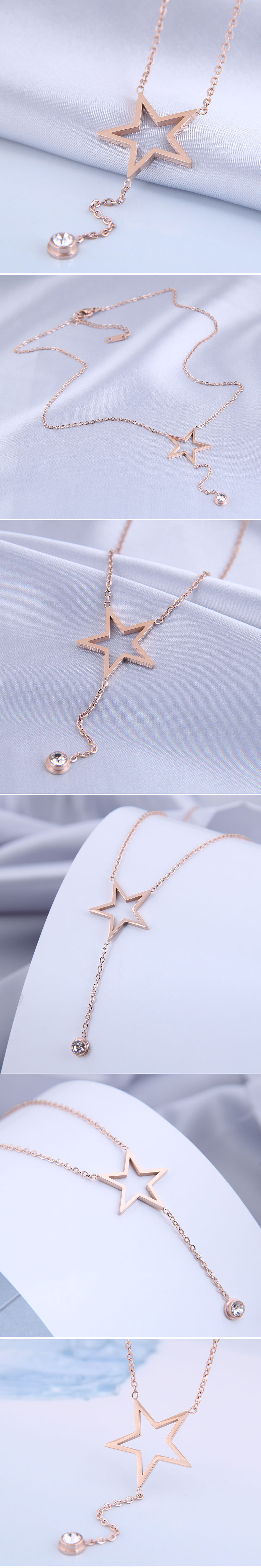 Korean Fashion Sweet Ol Meteor Titanium Steel Necklace display picture 1