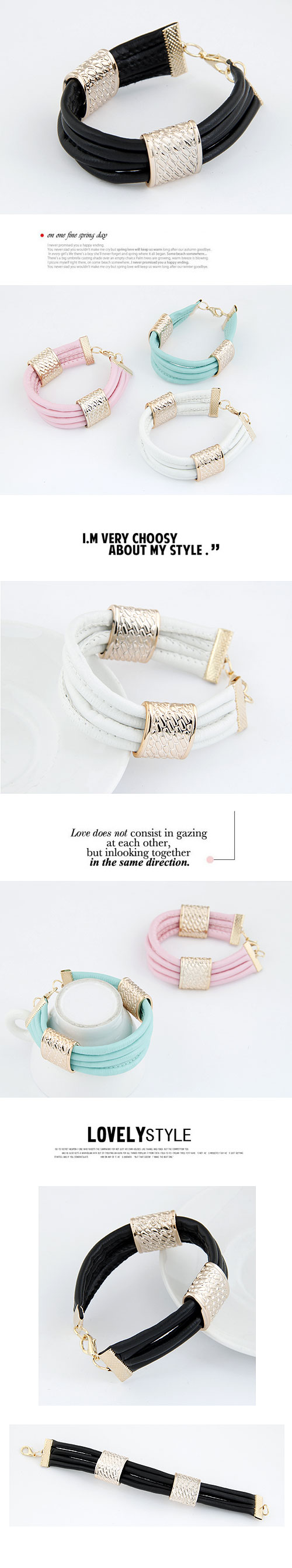 Fashion Metal Simple Leather Bracelet display picture 1