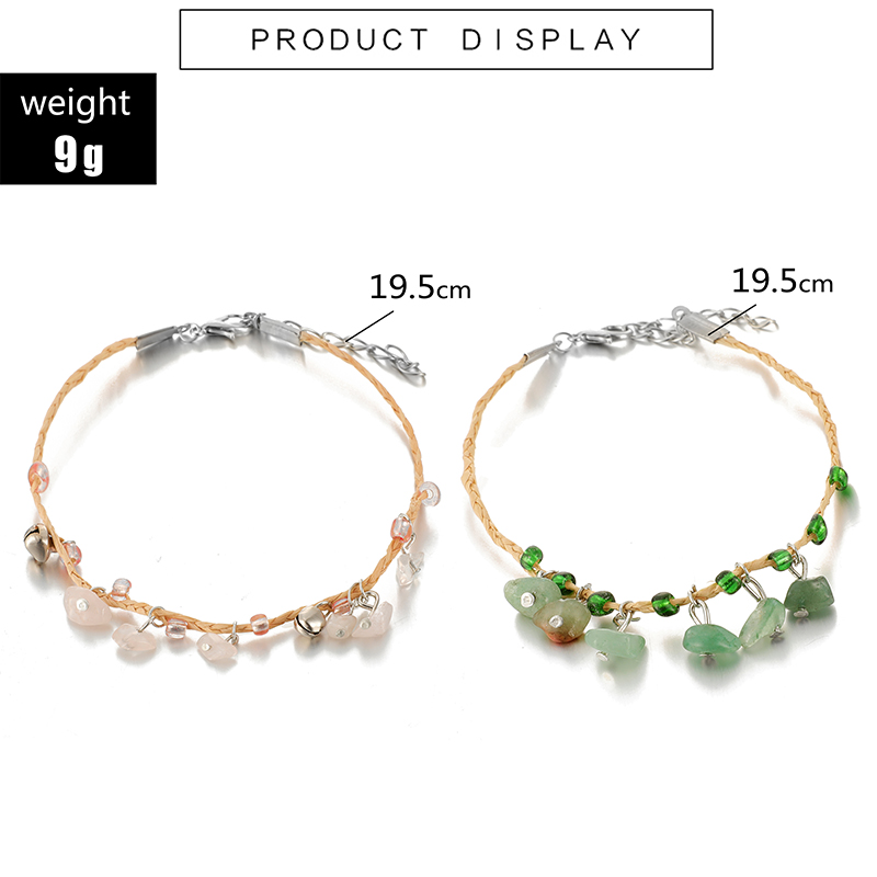 New Bohemia Style Gravel Anklet 2-piece Set display picture 2