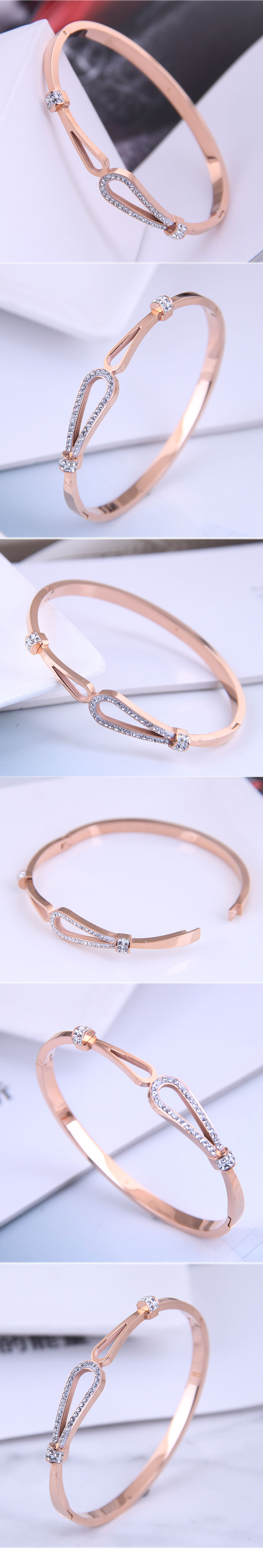 Korean Fashion Titanium Steel Simple Love Bracelet display picture 1