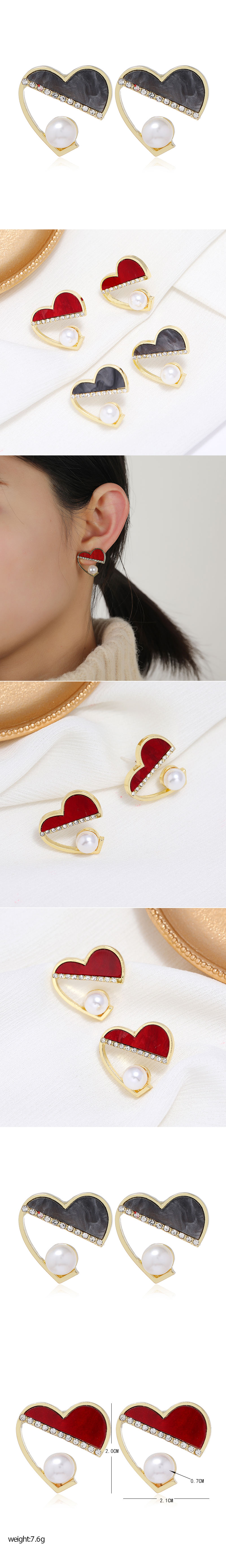 Korean Fashion Sweet Love Earrings display picture 1