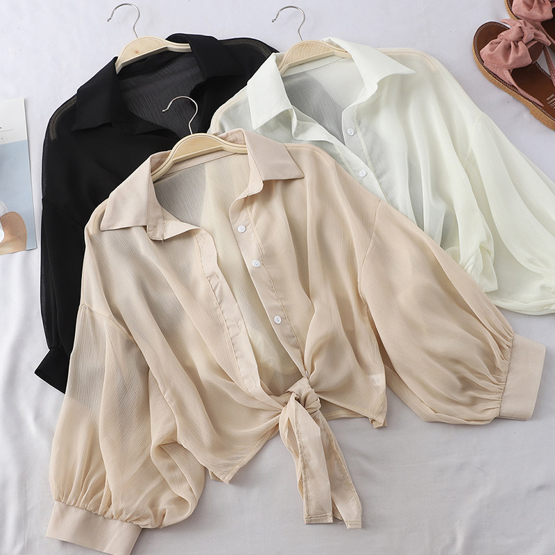 Fashion Simple Chiffon Shawl Cardigan Outer Jacket display picture 1