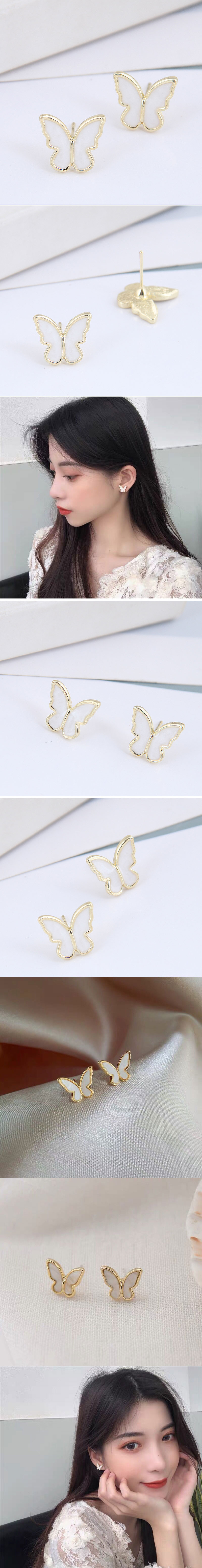 Koreanische Mode Süße Schmetterlings Ohrringe display picture 1