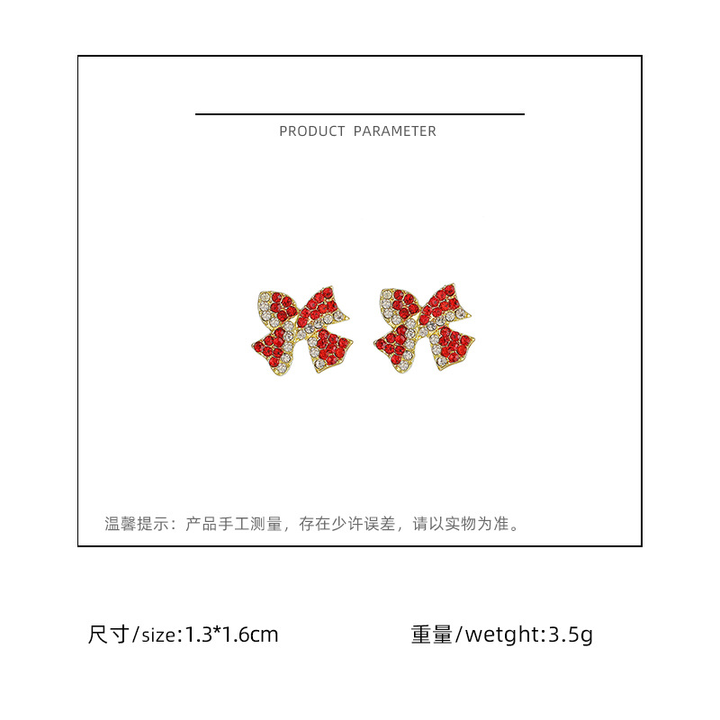 New Fashion Diamond Bow Earrings display picture 1