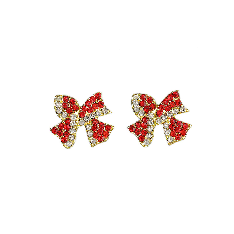 New Fashion Diamond Bow Earrings display picture 6
