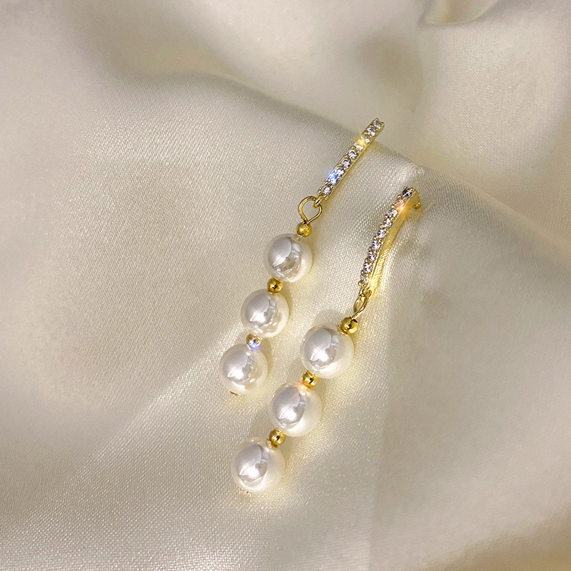 Fashion Pearl Micro Diamonds Earrings display picture 6