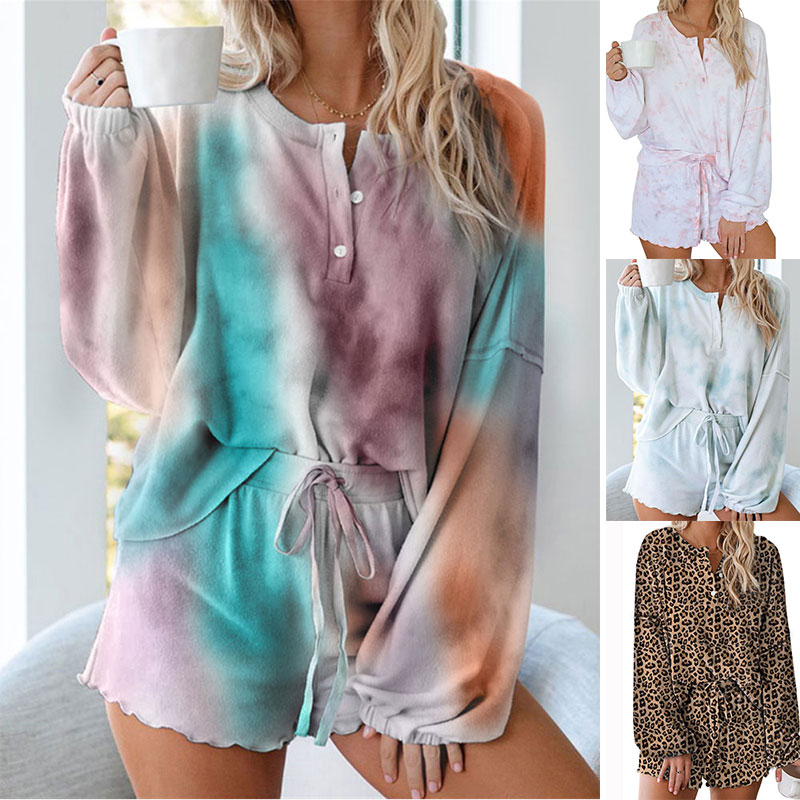 New Fashion Tie-dye Printing Long-sleeved Pajamas display picture 1