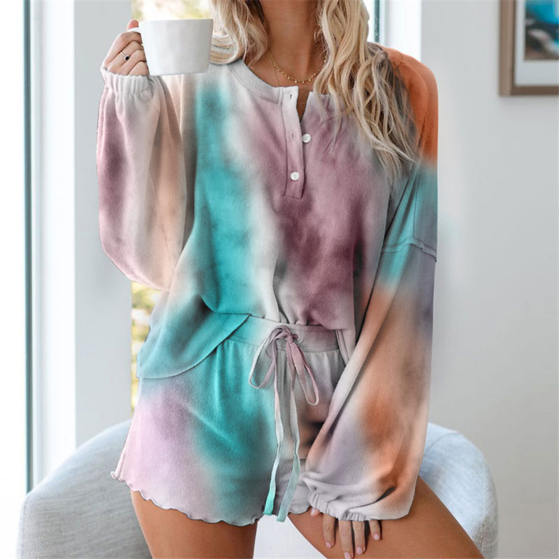 New Fashion Tie-dye Printing Long-sleeved Pajamas display picture 2