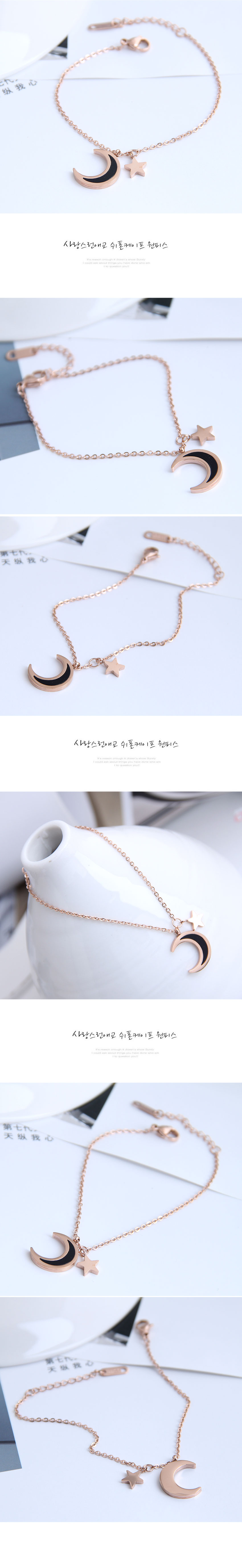 Bracelet De Lune Étoile En Acier Titane À La Mode Coréenne display picture 1