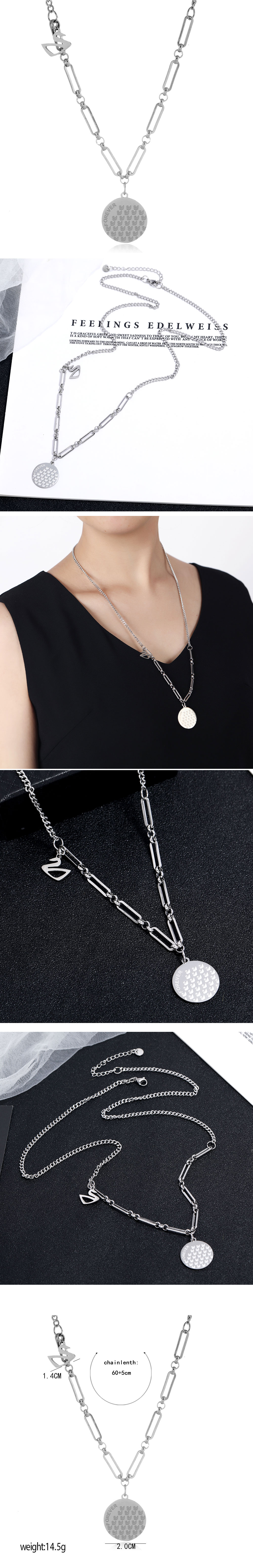 Korean Fashion Cute Swan Pendant Necklace display picture 1