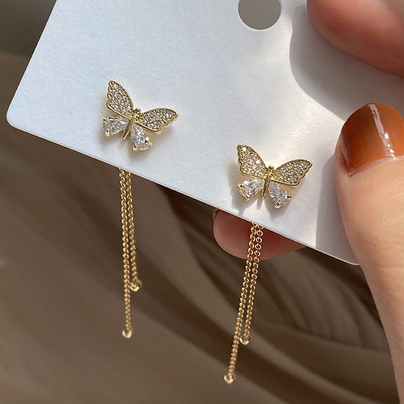 Fashion Butterfly Tassel Long Earrings display picture 2