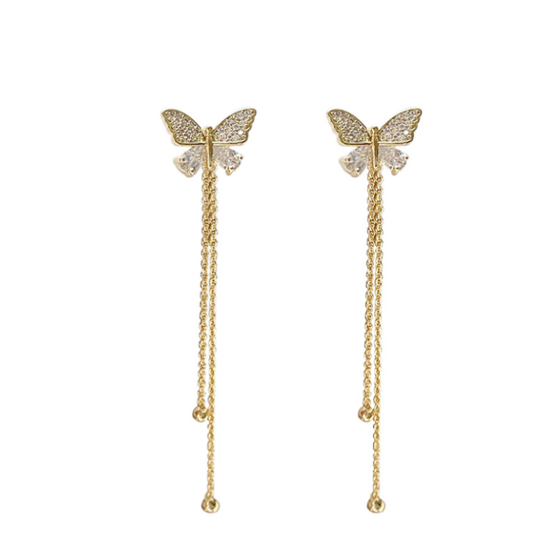 Fashion Butterfly Tassel Long Earrings display picture 5