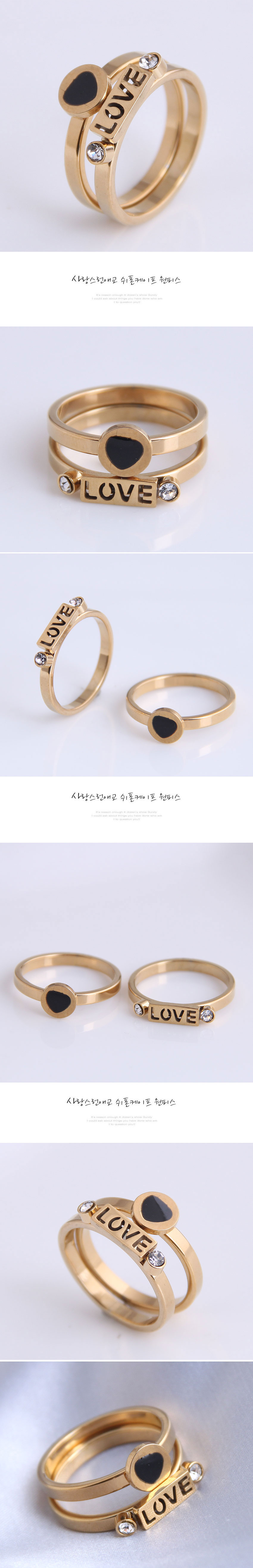 Korean Fashion Simple Stainless Steel Love Ring display picture 1
