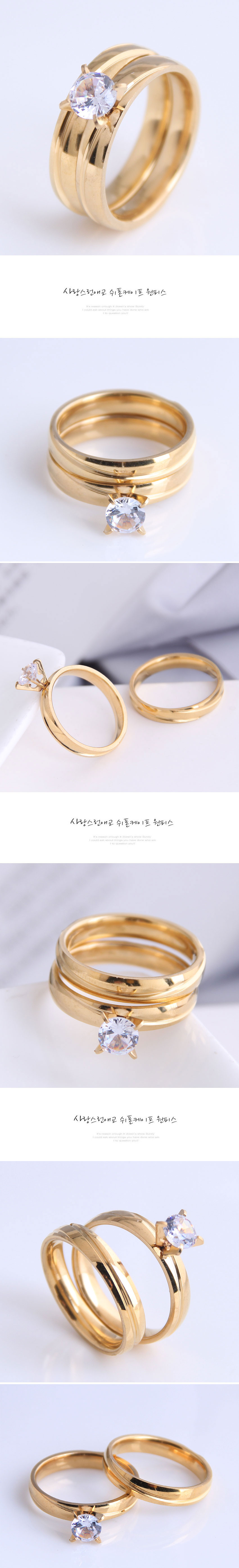 Korean Fashion Stainless Steel Inlaid Zirconium Ring display picture 1
