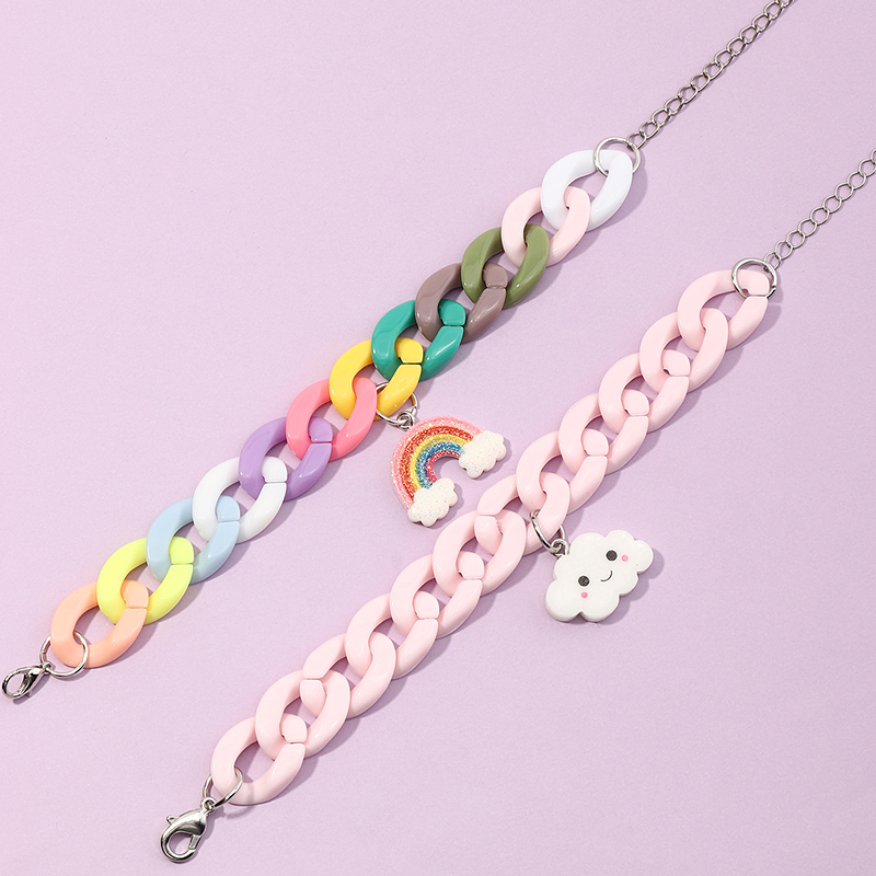 Rainbow Cloud Cute Bracelet display picture 3