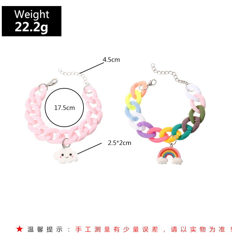 Rainbow Cloud Cute Bracelet display picture 6